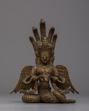 Vintage Naga Kanya Statue | Divine Serpent Goddess | Protector and Fertility Goddess | Hindu Mythological Figure